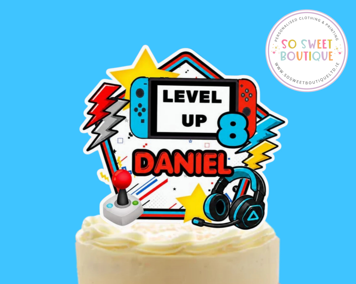 Nintendo Gamer Personalised Birthday Cake Topper