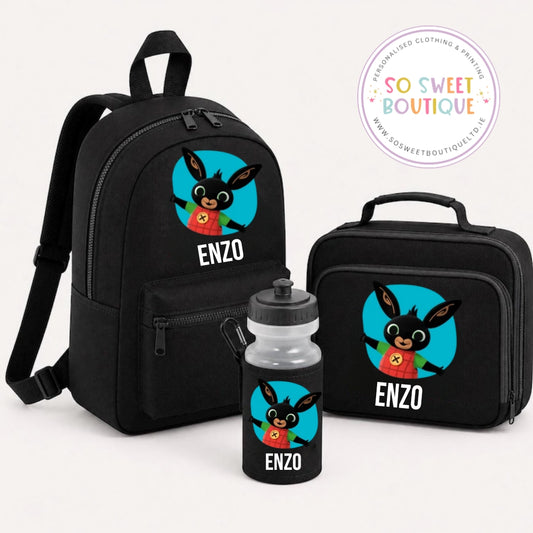 Bing Bunny 3 Piece Black Backpack And Lunch Set