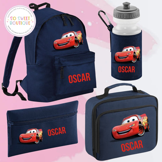 Lightning McQueen Cars 4 Piece Navy School Bundle