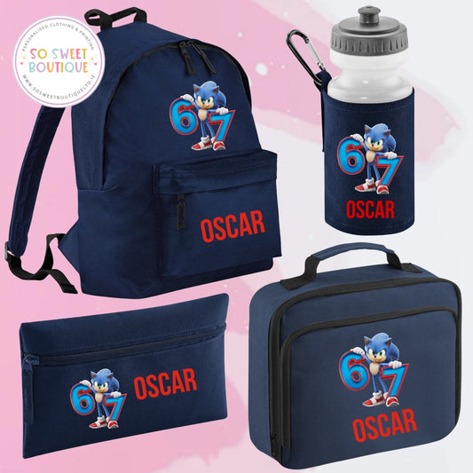 Sonic The Hedgehog 4 Piece Navy School Bundle