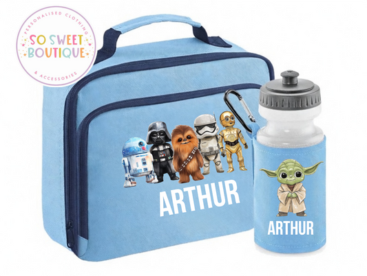 Star Wars Personalised Insulated Lunch Bag & Water Bottle Set (3 Colour Options)
