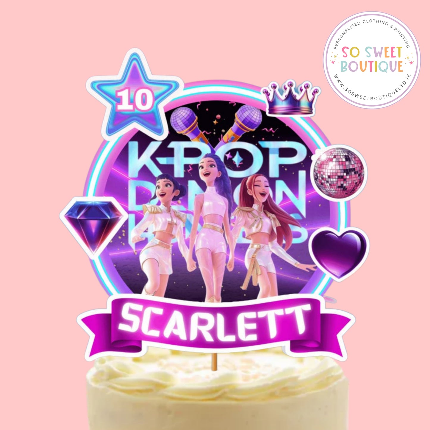 KPOP Demon Hunters Personalised Birthday Cake Topper