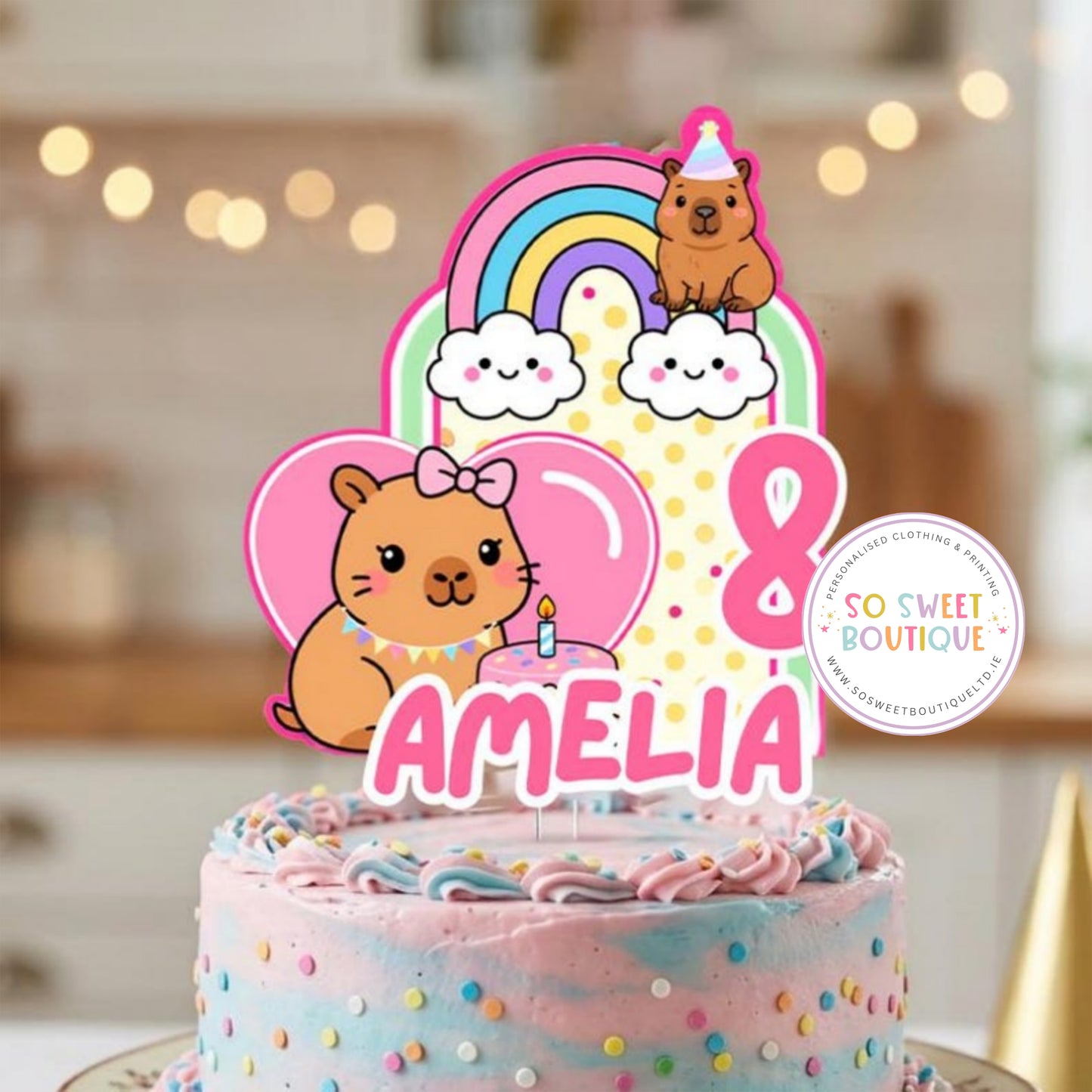 Capybara Personalised Birthday Cake Topper