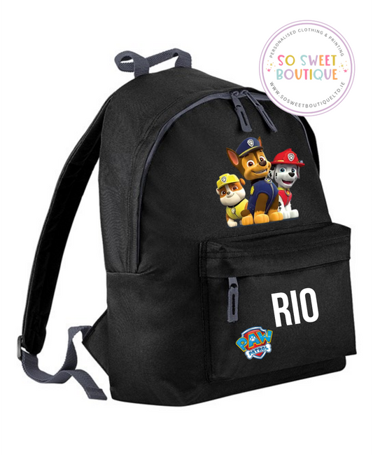 Paw Patrol Personalised 12 Ltr School Bag (6 Colour Options)