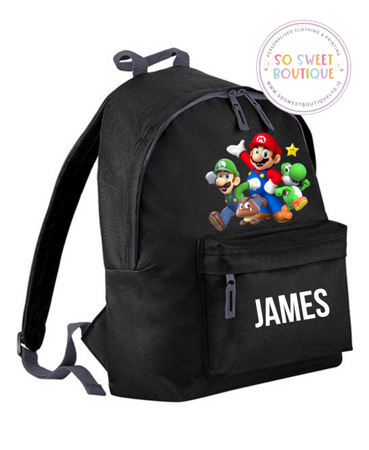 Super Mario Personalised 12 Ltr School Bag (6 Colour Options)