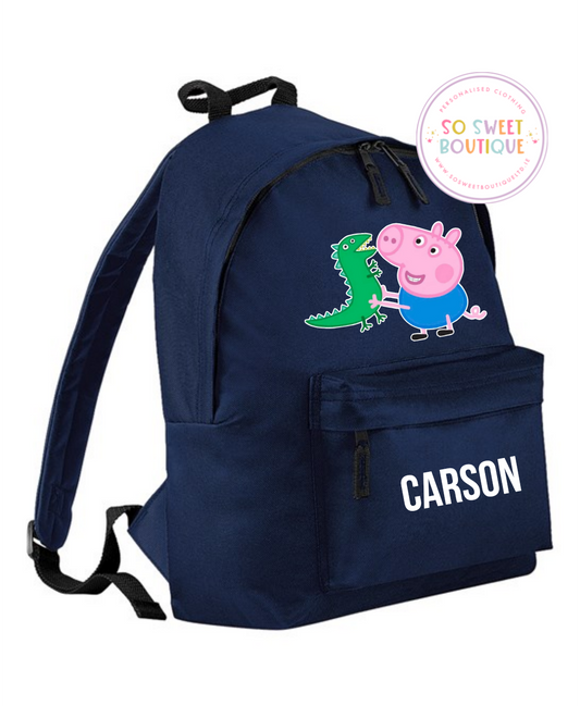 Peppa Pig George Personalised 12 Ltr School Bag (6 Colour Options)