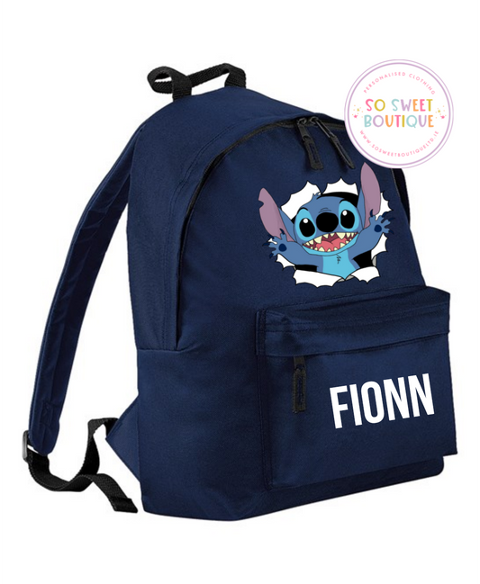 Stitch Personalised 12 Ltr School Bag (6 Colour Options)