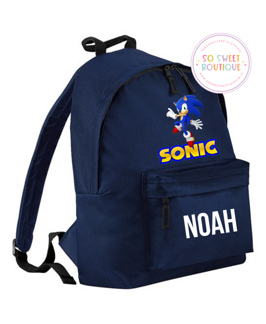 Sonic The Hedgehog Personalised 12 Ltr School Bag (6 Colour Options)
