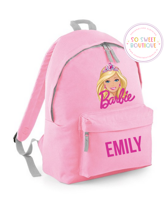 Barbie Personalised 12 Ltr School Bag (6 Colour Options)