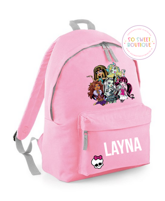 Monster High Personalised 12 Ltr School Bag (6 Colour Options)