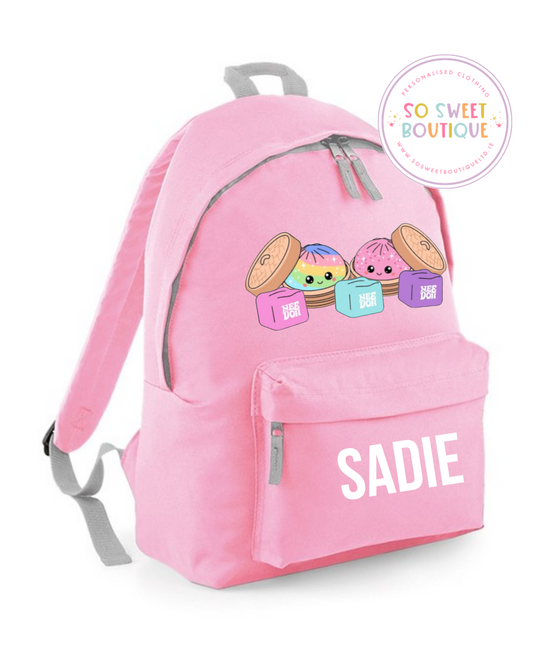 Squisy Dumplings Personalised 12 Ltr School Bag (6 Colour Options)