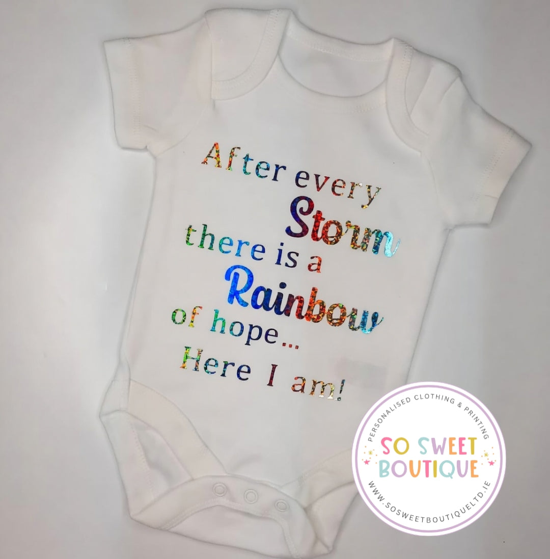 Rainbow Baby White Personalised Vest