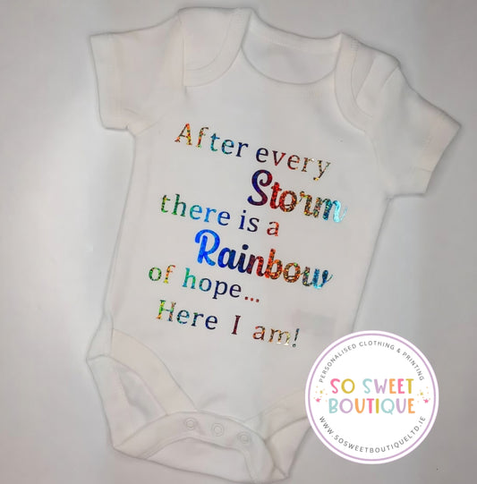 Rainbow Baby White Personalised Vest