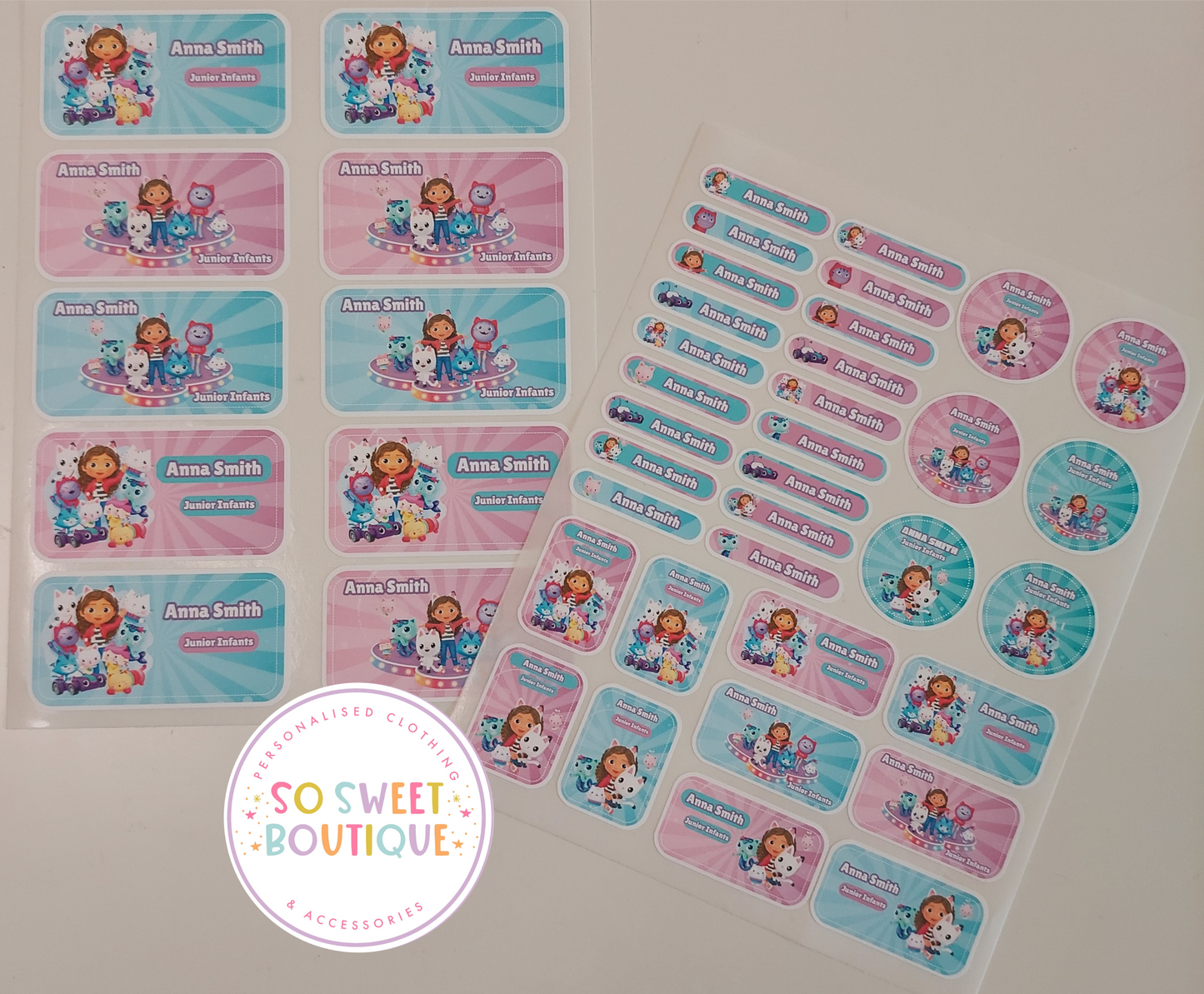 Personalised Character themed Peel & Stick Name Labels