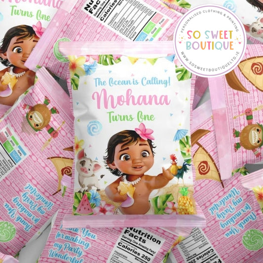 Baby Moana themed Personalised Fillable Crisp|Treat Bag