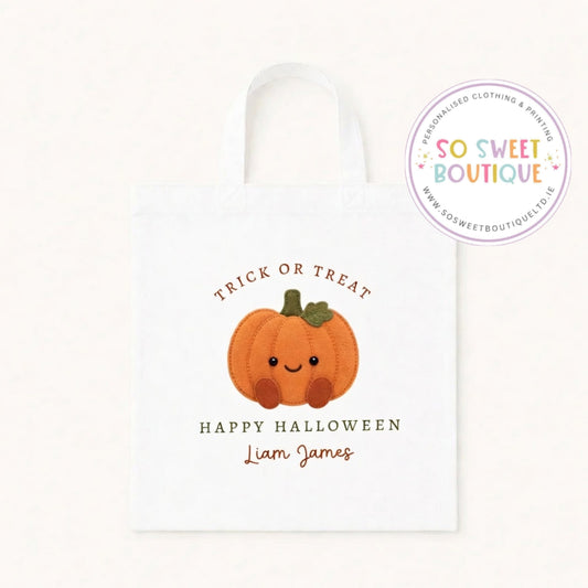 Little Pumpkin Personalised Trick or Treat Re-Usable Tote Bag