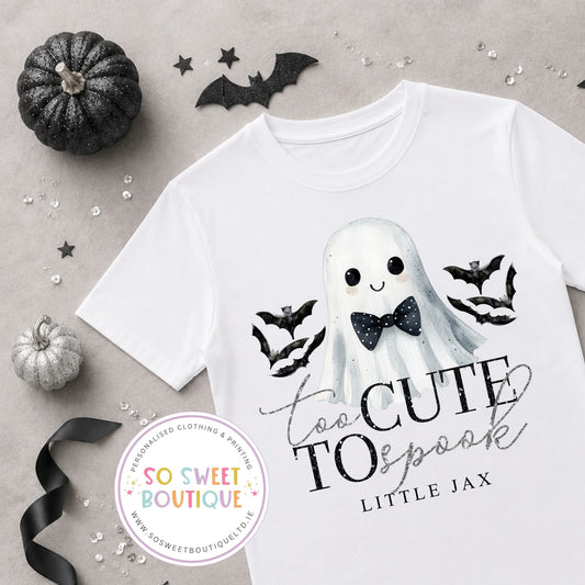 Too Cute To Spook! Halloween themed Personalised T-Shirt