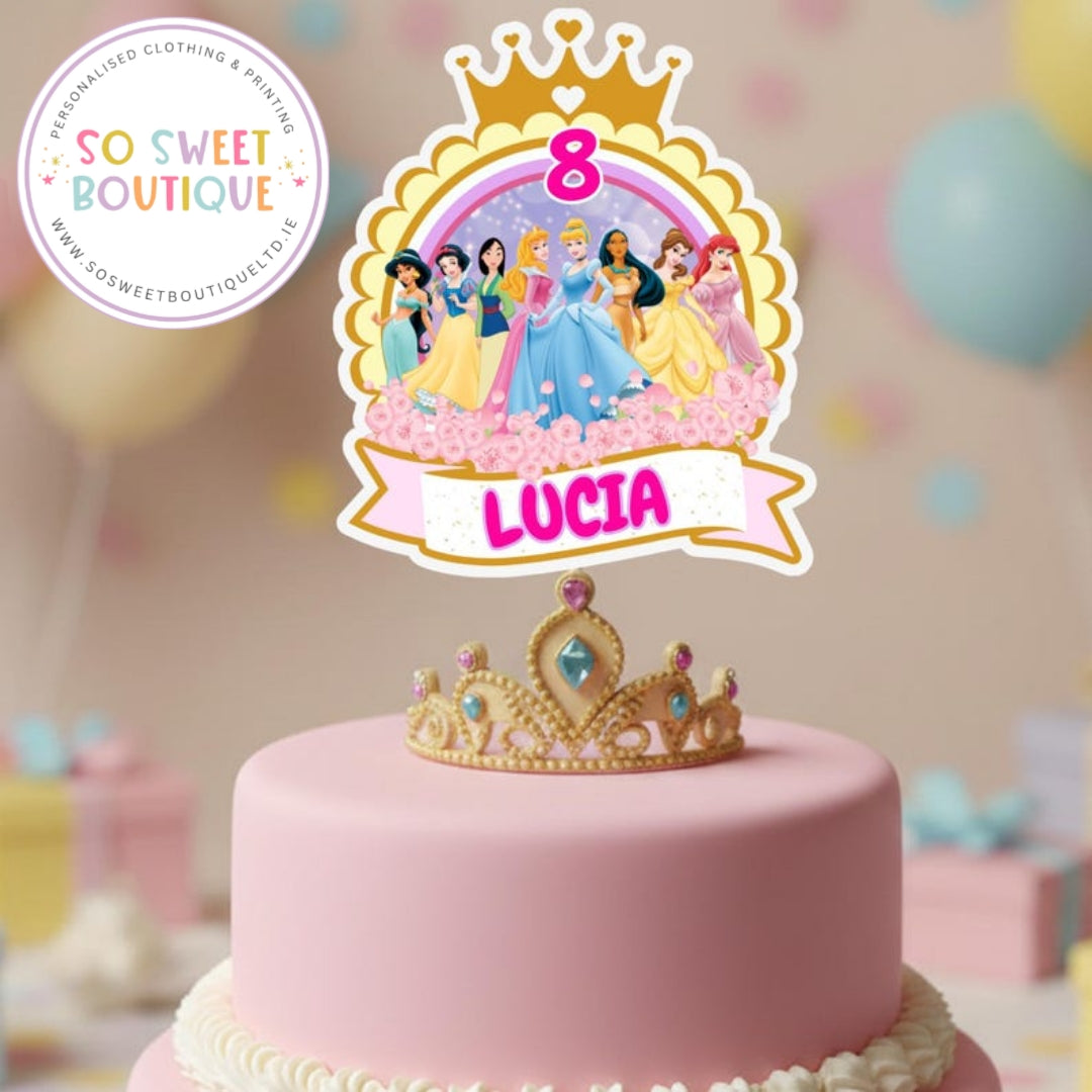 Princess Personalised Birthday Cake Topper