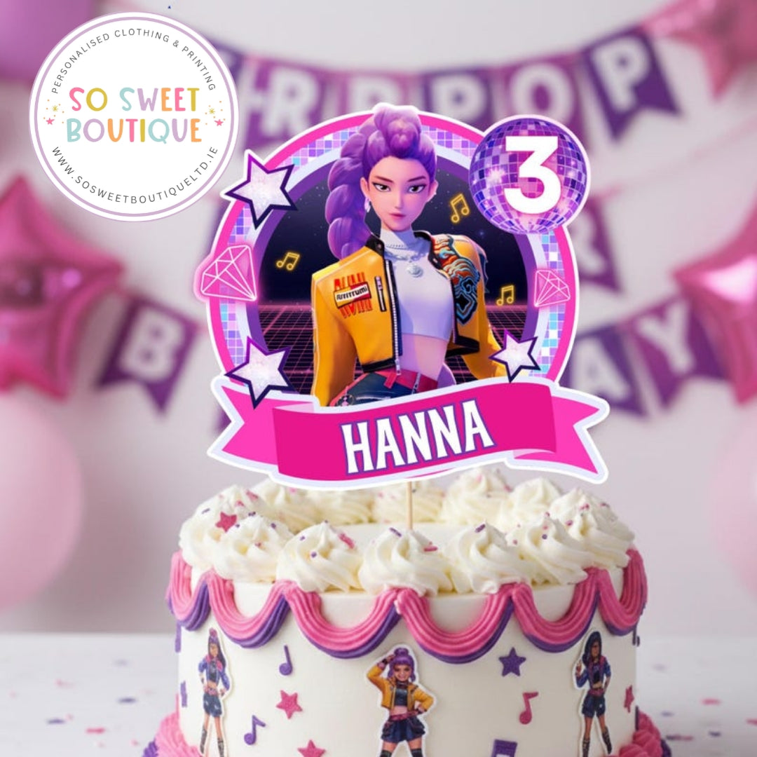 KPOP Demon Hunter Personalised Birthday Cake Topper