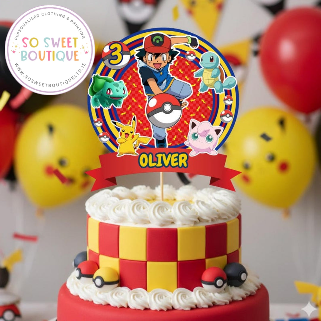 Pokemon Personalised Birthday Cake Topper