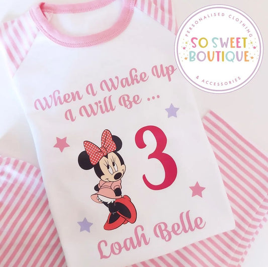 Minnie Mouse Personalised Birthday PJs - SoSweetBoutiqueLtd