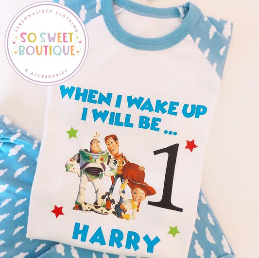 Toy Story When I Wake Up Personalised Birthday Pyjamas - SoSweetBoutiqueLtd