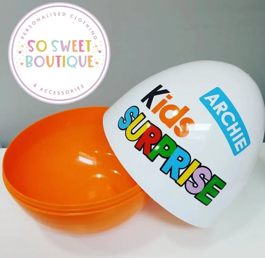 Kids Surprise Personalised Fillable Easter Eggs - Giant Jumbo & Extra Large Sizes Available - SoSweetBoutiqueLtd