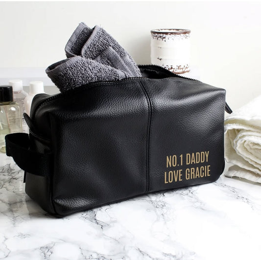Luxury Leatherette Personalised Wash Bag