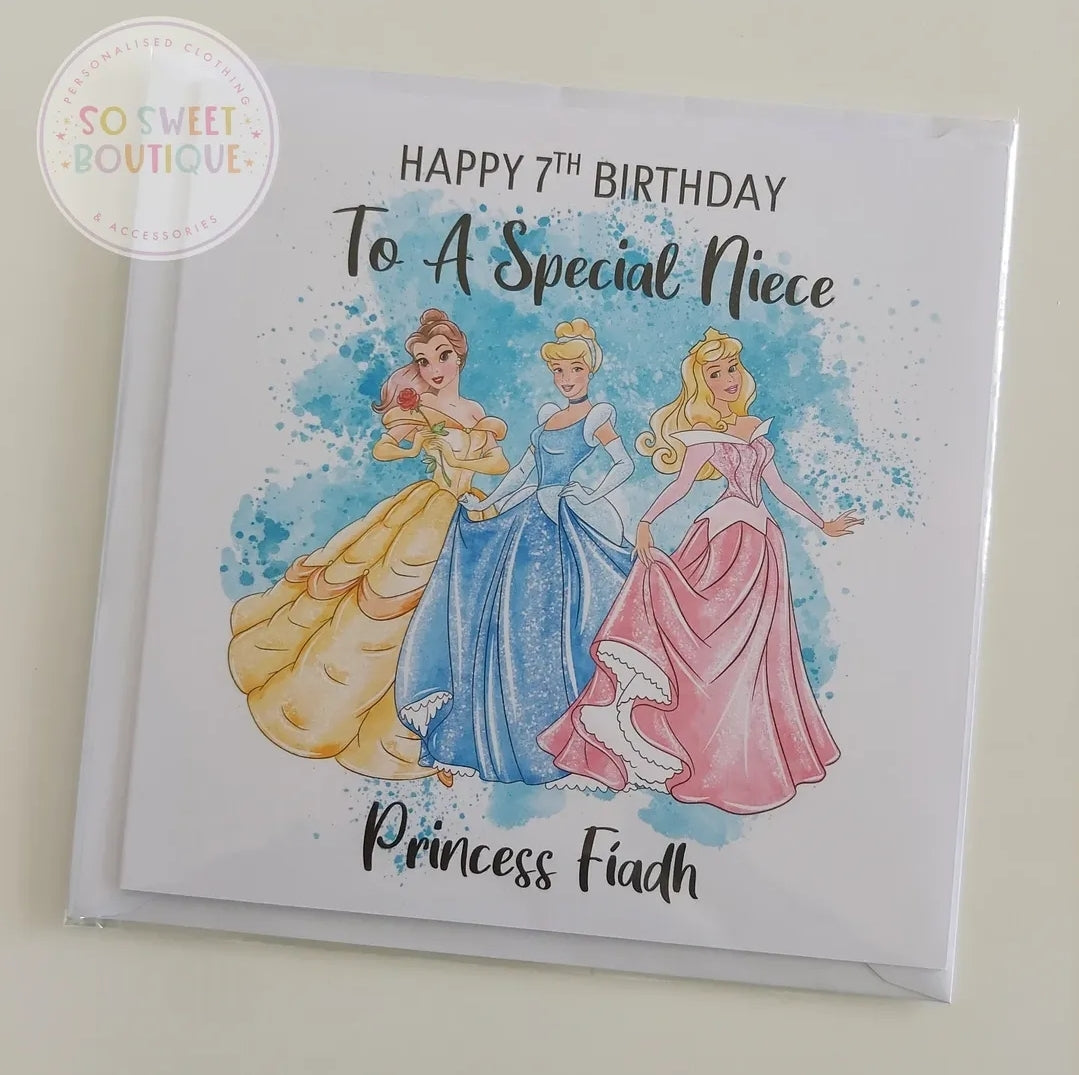 Princess Personalised Birthday Card