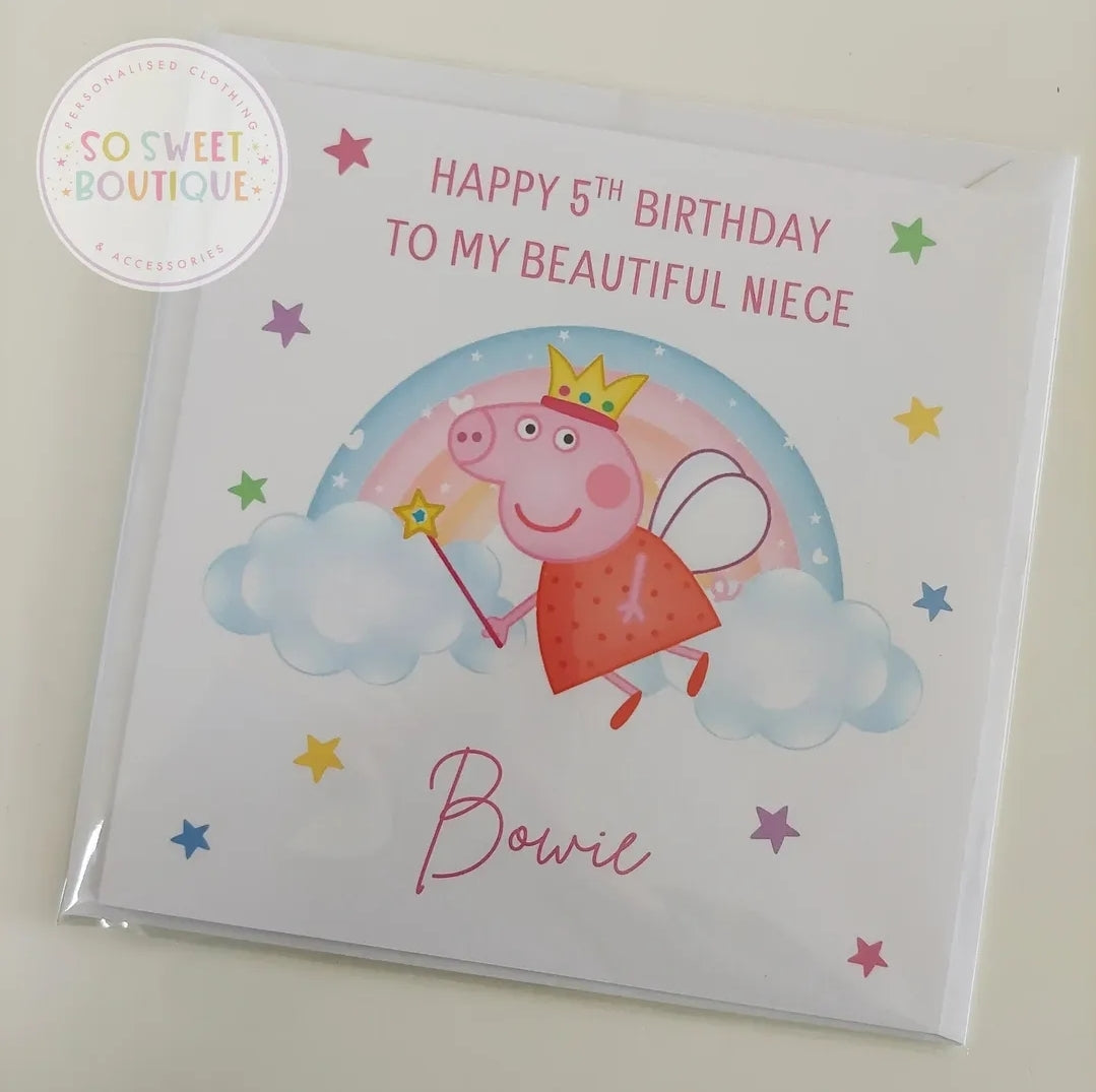 Peppa Pig Personalised Birthday Card