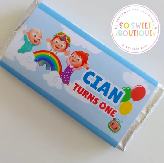 Cocomelon Personalised 40g Milk Chocolate Bar