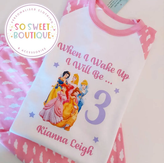 Princess themed When I Wake Up Personalised Birthday PJs