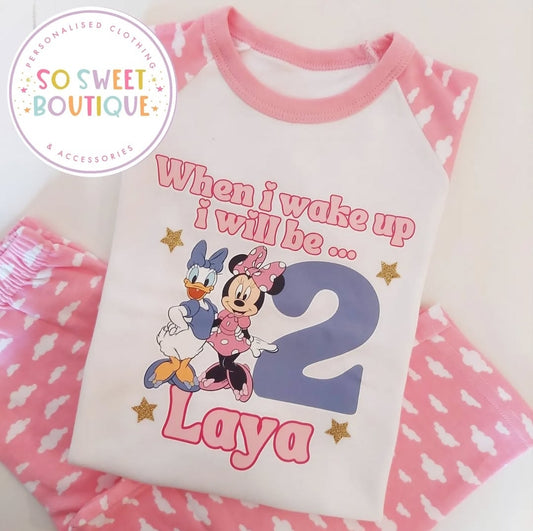 Minnie & Daisy When I Wake Up Personalised Birthday PJs