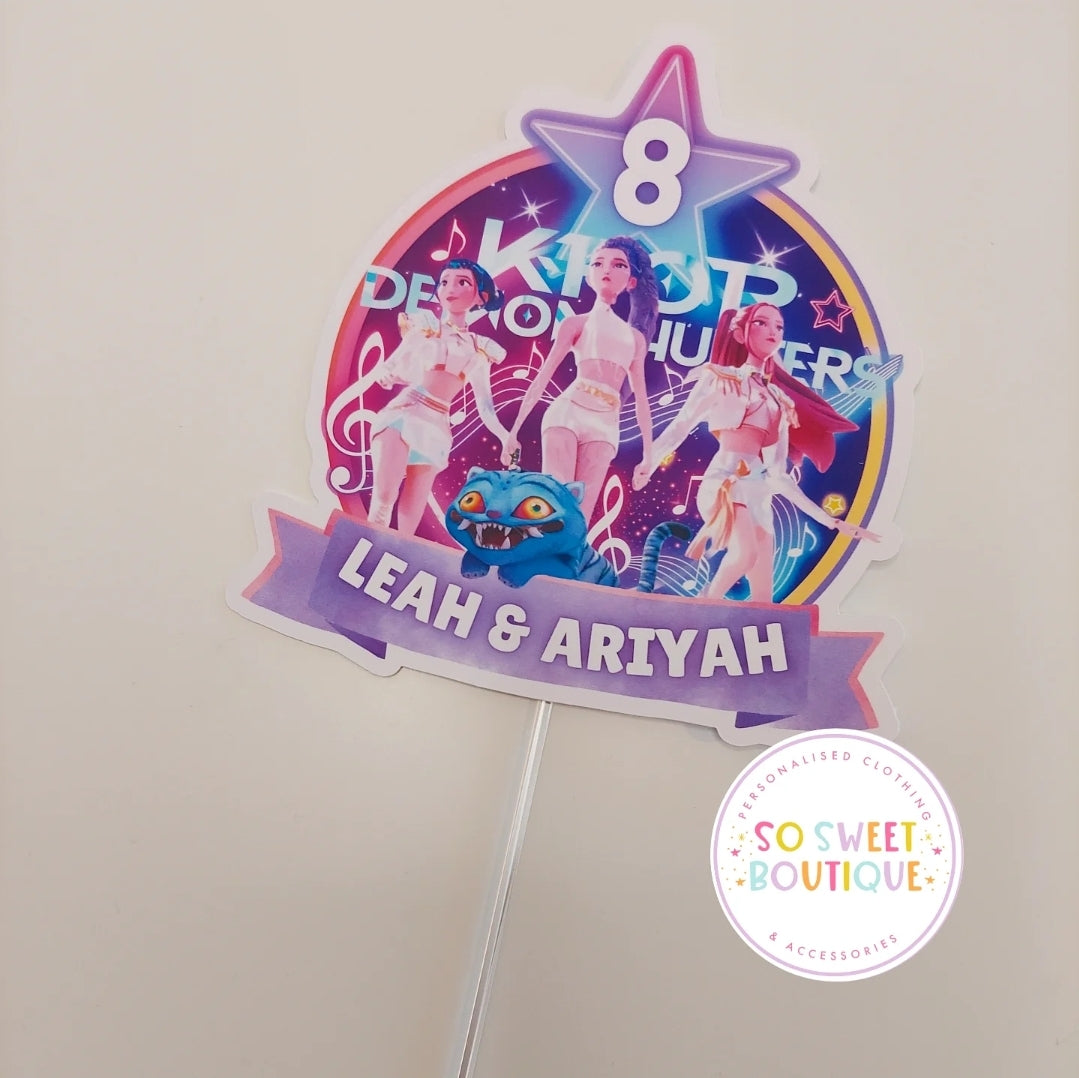 KPOP Demon Hunters Design #3 Personalised Cake Topper