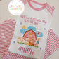 Pink farm-themed birthday pyjamas by SoSweetBoutiqueLtd featuring personalized "When I Wake Up" design for special occasions.