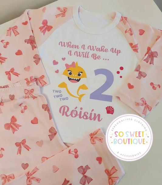 Baby Shark When I Wake Up Personalised Birthday Pyjamas