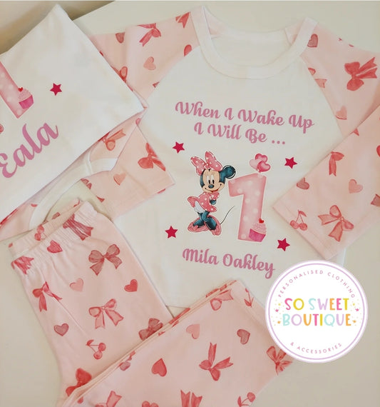 Minnie Mouse When I Wake Up Personalised Birthday Pyjamas