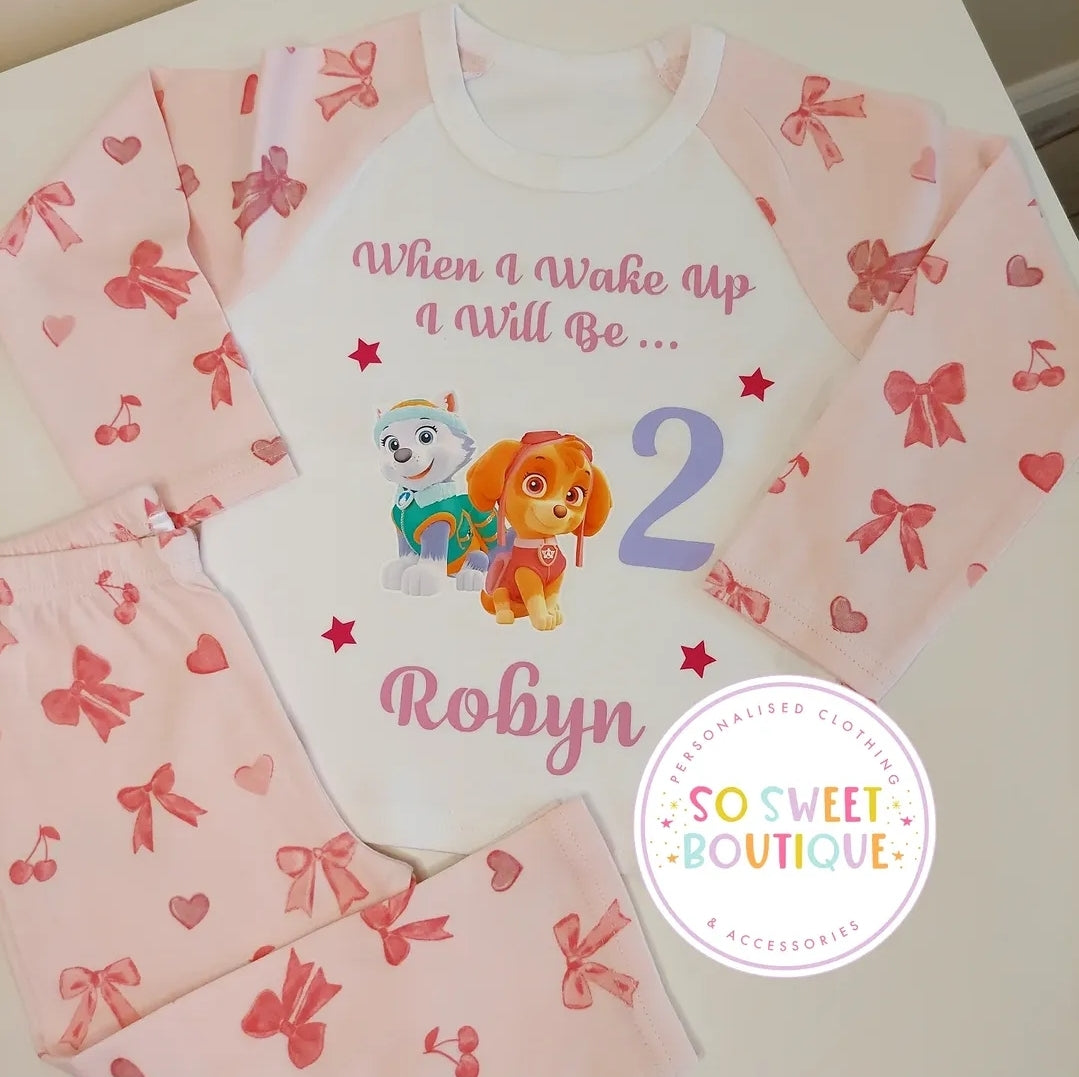 Paw Patrol When I Wake Up Personalised Birthday Pyjamas