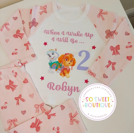 Paw Patrol When I Wake Up Personalised Birthday Pyjamas
