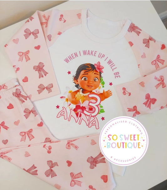 Baby Moana When I Wake Up Personalised Birthday Pyjamas