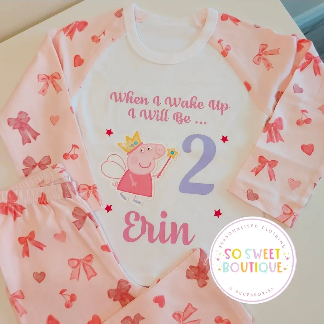 Peppa When I Wake Up Personalised Birthday Pyjamas
