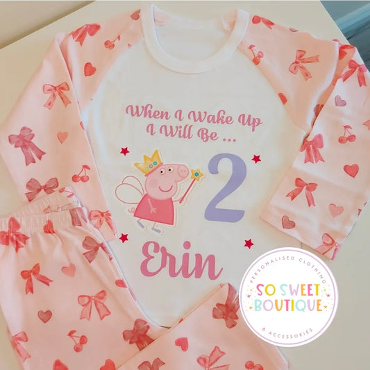 Peppa When I Wake Up Personalised Birthday Pyjamas