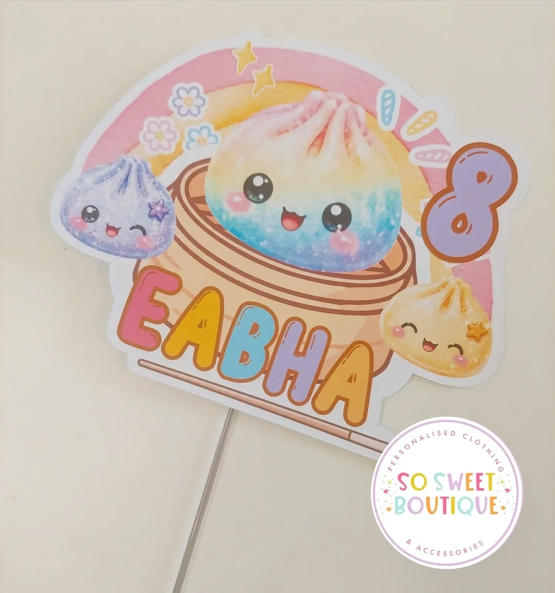 Glitter Dumplings Personalised Birthday Cake Topper