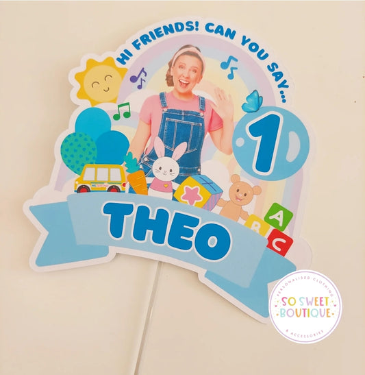 Ms Rachel Blue Personalised Birthday Cake Topper