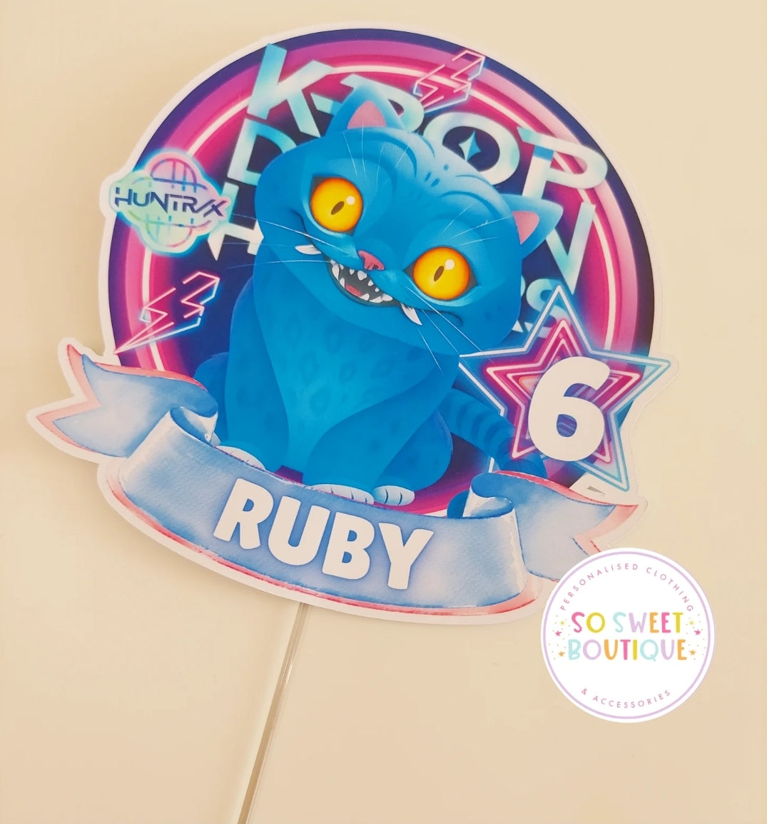 KPOP Demon Hunters Derpy Personalised Birthday Cake Topper
