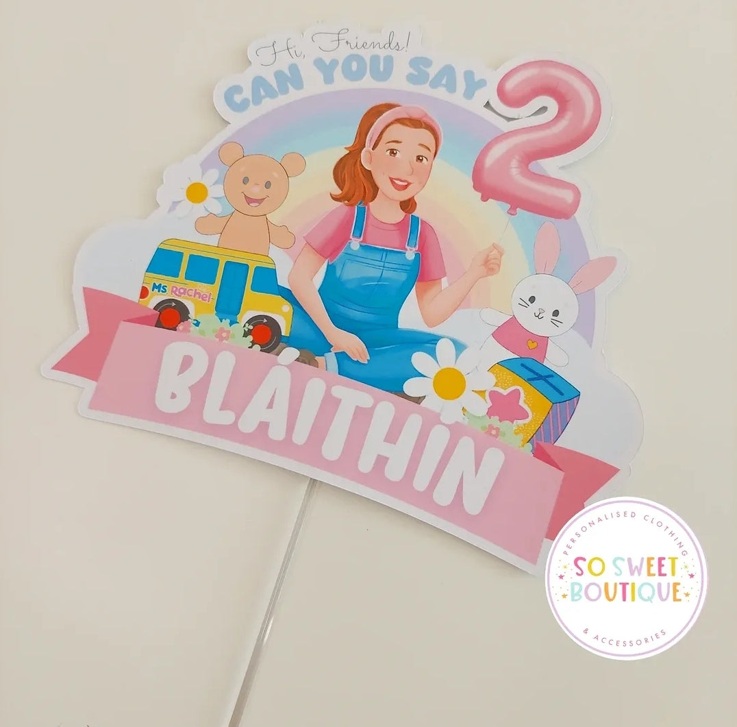 Ms Rachel Personalised Birthday Cake Topper