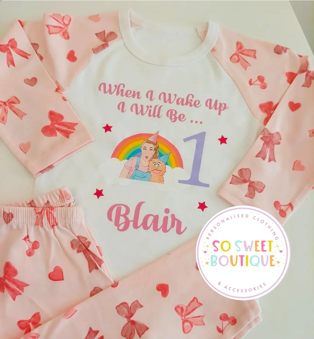 Ms Rachel When I Wake Up Personalised Birthday Pyjamas