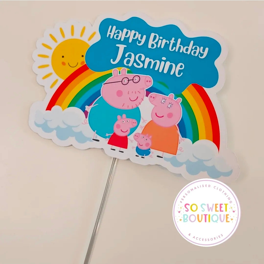 Peppa Pig Personalised Birthday Cake Topper