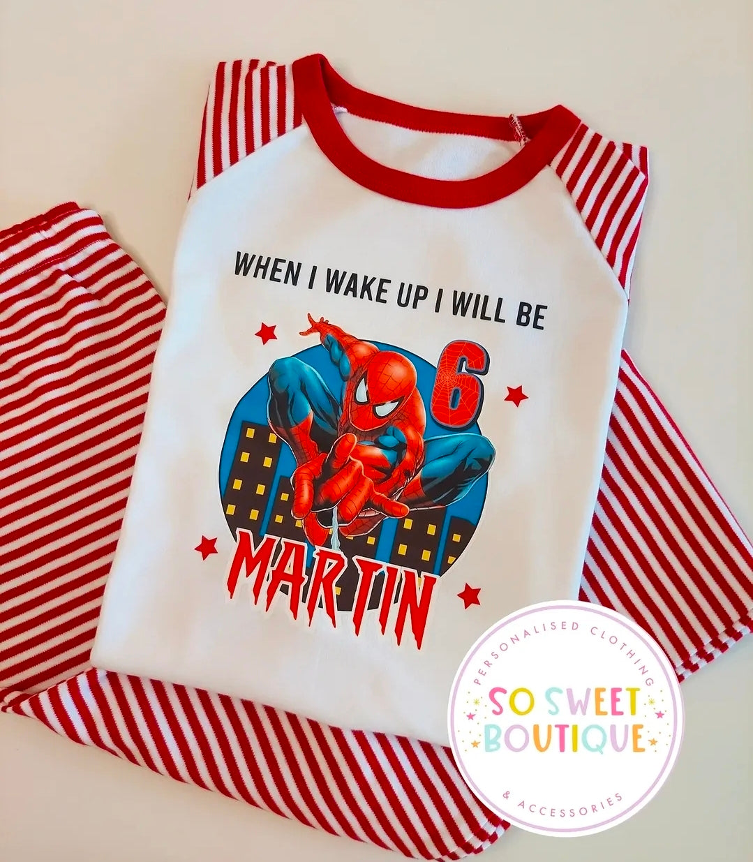 Spiderman When I Wake Up Personalised Birthday Pyjamas