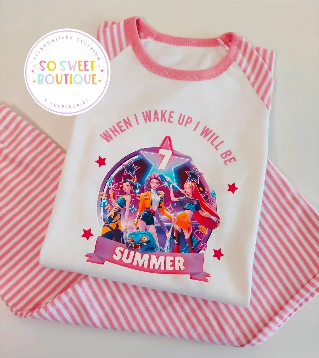 KPOP Demon Hunters When I Wake Up Personalised Birthday Pyjamas